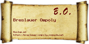 Breslauer Ompoly névjegykártya